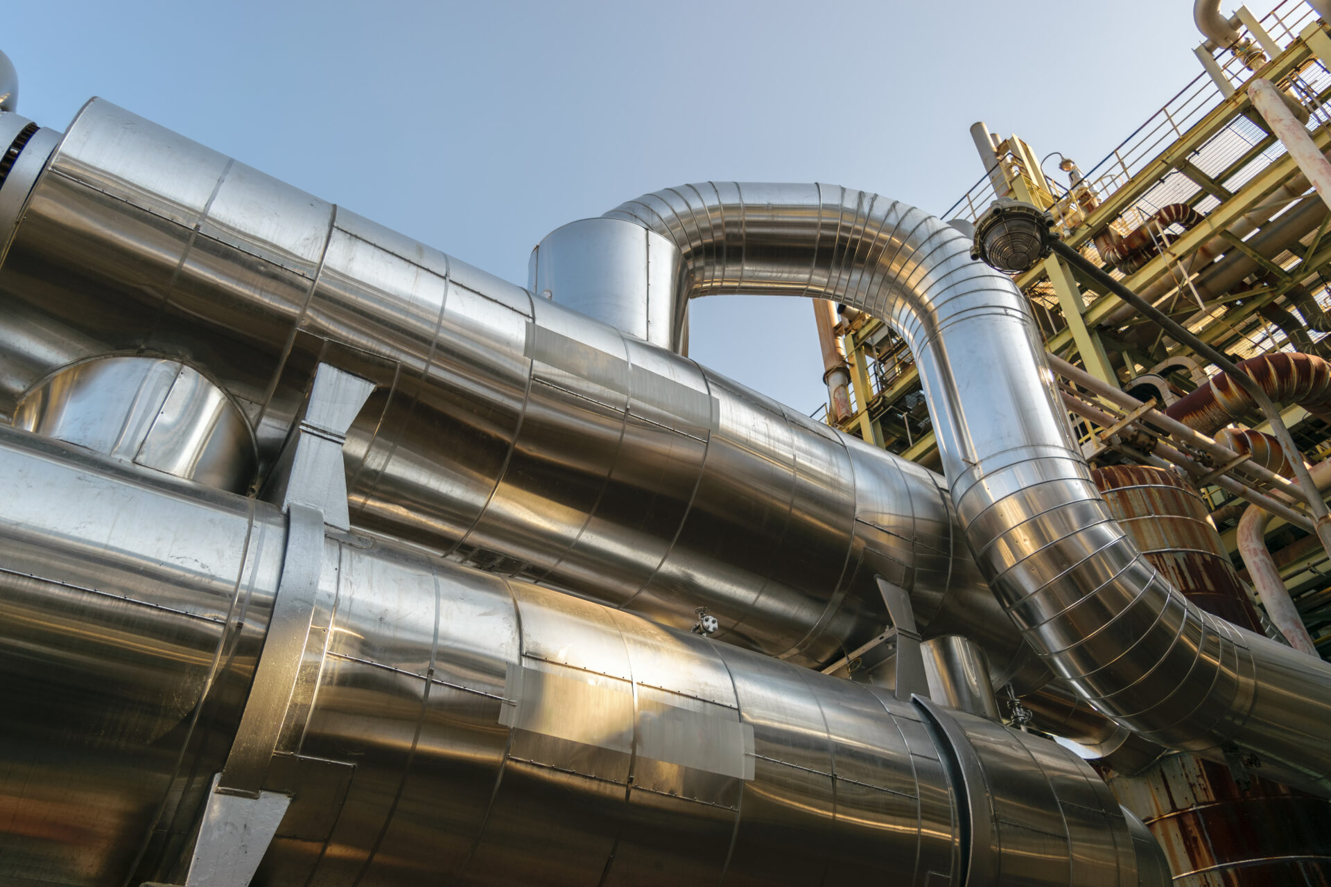 cables and piping as found inside of industrial petrochemical